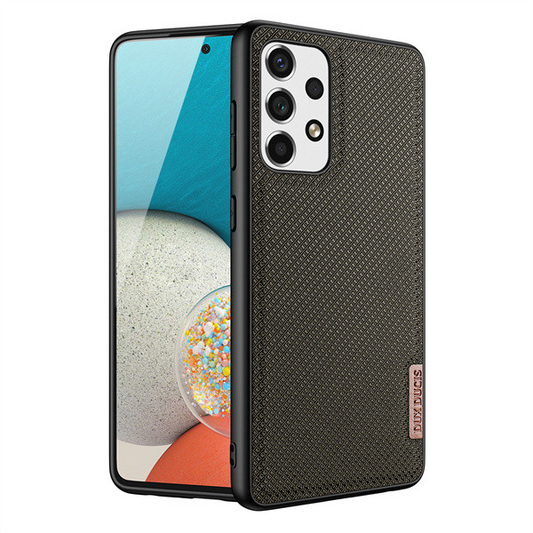 Samsung Galaxy A73 5G SM-A736B, Пластмасов заден капак + силиконова рамка, светлоотразителен плат заден капак, решетка, Dux Ducis Fino, зелен (119070) (119070)-0