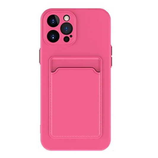 Samsung Galaxy A02s / M02s SM-A025F / M025F, husa din silicon, cu suport pentru card, slot pentru card Wooze, magenta (103996) (103996)-0