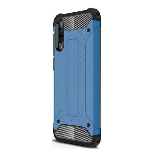 Motorola Moto G8 Plus, capac din plastic din spate, Defender, efect metalic, albastru deschis (87550) (87550)-0